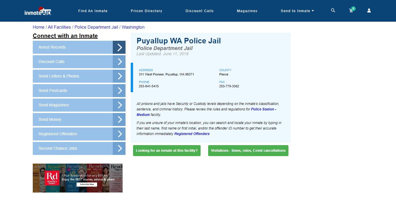 Puyallup WA Police Jail & Inmate Search - Puyallup, WA